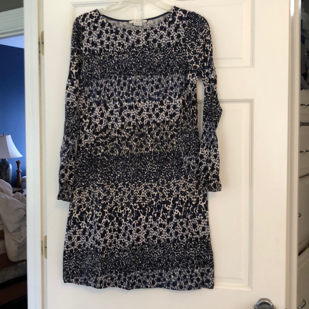 Boden dress. Navy and black abstract print